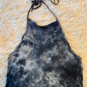 American Eagle Soft & Sexy Tye-Dye Halter Crop Top
